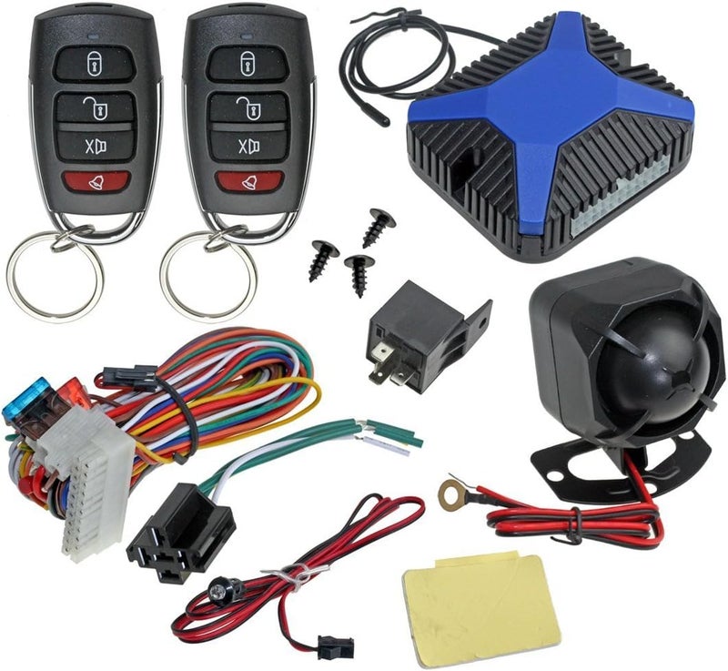 InstallGear Car Alarm Security & Keyless Entry System, Trunk Pop with Two 4-Button Remotes - Car Alarm System - Door Lock/Unlock, Keyless Key Fob for Car/Auto - Image 1